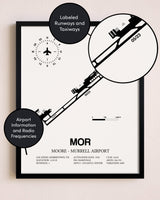 Framed Moore-Murrell Airport layout wall art poster