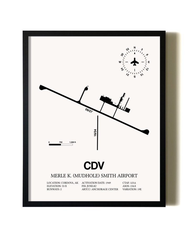 Framed Merle K. (Mudhole) Smith Airport wall art poster in black frame
