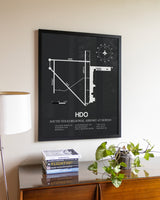 Gray Framed South Texas Regional Airport At Hondo wall art poster in black frame