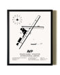 Framed Wilkes-Barre / Scranton International Airport wall art poster in black frame