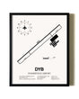 Framed Summerville Airport wall art poster in black frame