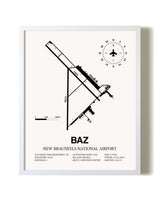 New Braunfels National Airport airport map poster in oak frame