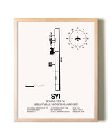 Bomar Field / Shelbyville Municipal Airport framed wall art in white frame