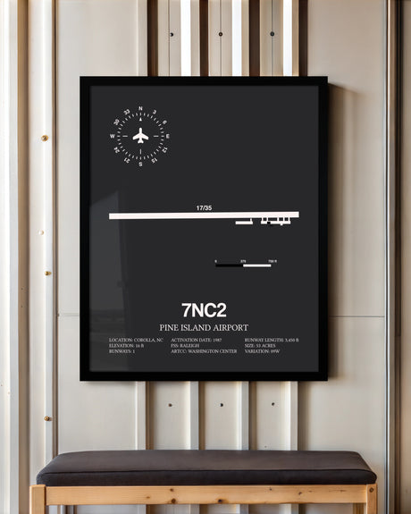 Frame color options for Pine Island Airport Wall Art
