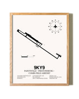 Paintsville-Prestonsburg - Combs Field Airport framed print in natural wood frame