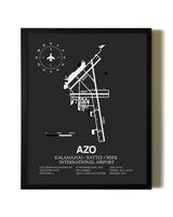 Unframed Kalamazoo / Battle Creek International Airport map print poster
