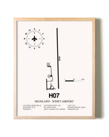 Highland-Winet Airport framed wall art in white frame