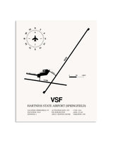 Gray Hartness State Airport (Springfield) framed poster displayed in an airplane hangar