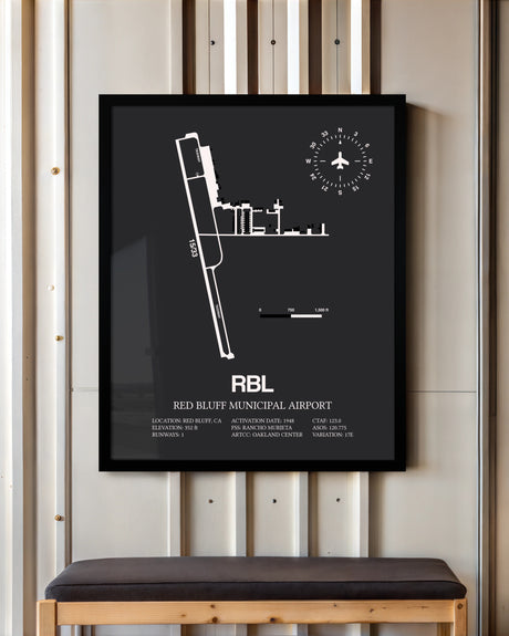 Frame color options for Red Bluff Municipal Airport Wall Art