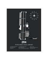 Gray Framed Peter Prince Field Airport layout wall art poster