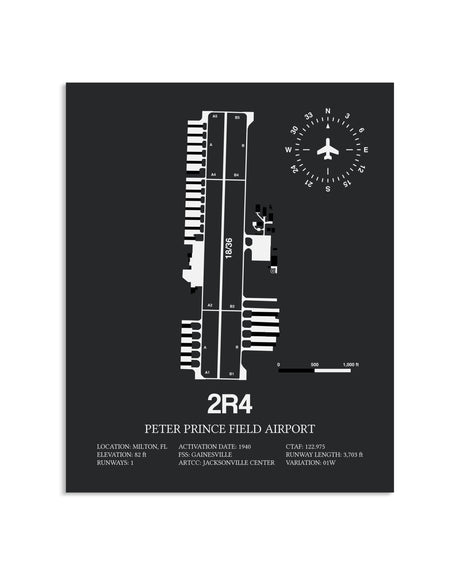 Gray Framed Peter Prince Field Airport layout wall art poster