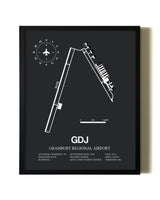 Unframed Granbury Regional Airport map print poster