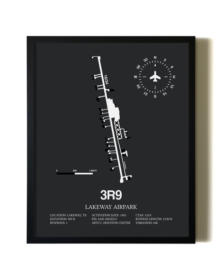 Unframed Lakeway Airpark map print poster