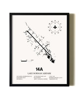 Framed Lake Norman Airpark wall art poster in black frame