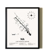 Framed Lake Norman Airpark wall art poster in black frame