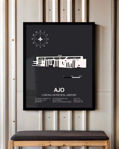Frame color options for Corona Municipal Airport Wall Art