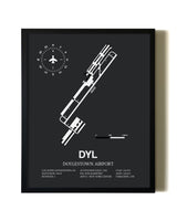 Unframed Doylestown Airport map print poster
