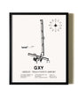 Framed Greeley-Weld County Airport wall art poster in black frame