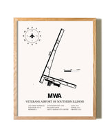 Veterans Airport Of Southern Illinois framed print in natural wood frame