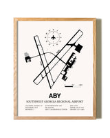 Southwest Georgia Regional Airport framed print in natural wood frame