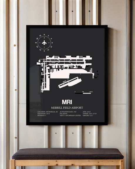 Frame color options for Merrill Field Airport Wall Art