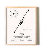 General Mariano Matamoros International Airport framed wall art in white frame