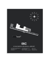 Gray Framed Schaumburg Regional Airport layout wall art poster