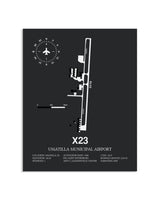Gray Framed Umatilla Municipal Airport layout wall art poster