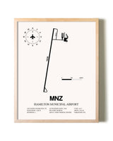 Hamilton Municipal Airport framed wall art in white frame