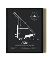 Unframed Ardmore Municipal Airport map print poster