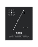 Gray Framed Over the Top Aviation Airport layout wall art poster