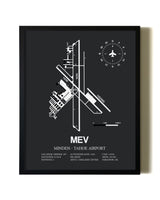 Unframed Minden-Tahoe Airport map print poster