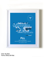 Fort Lauderdale/Hollywood International Airport framed wall art in white frame with mat