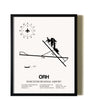 Framed Worcester Regional Airport wall art poster in black frame