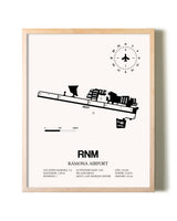 Ramona Airport framed wall art in white frame
