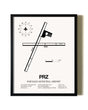 Framed Portales Municipal Airport wall art poster in black frame