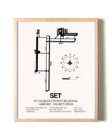 St. Charles County Regional Airport / Smartt Field framed wall art in white frame