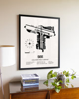 Gillespie Field Airport aviation wall décor in black wood frame