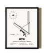 Framed Mason City Municipal Airport wall art poster in black frame