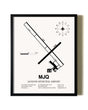 Framed Jackson Municipal Airport wall art poster in black frame