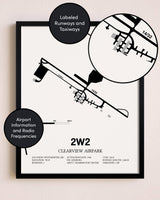 Framed Clearview Airpark layout wall art poster