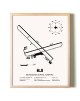 Bemidji Regional Airport framed wall art in white frame