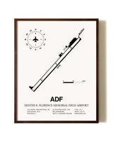 Dexter B. Florence Memorial Field Airport aviation print in walnut frame