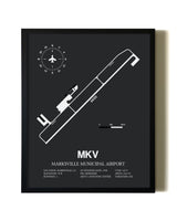 Unframed Marksville Municipal Airport map print poster