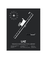 Gray Framed Triangle North Executive Airport layout wall art poster