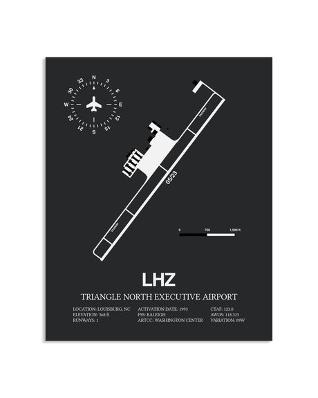 Gray Framed Triangle North Executive Airport layout wall art poster
