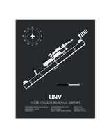 Gray Framed State College Regional Airport layout wall art poster