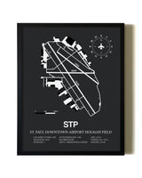Unframed St. Paul Downtown Airport Holman Field map print poster