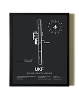 Unframed Wilkes County Airport map print poster