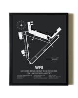 Unframed McGuire Field (Joint Base McGuire Dix Lakehurst) Airport map print poster